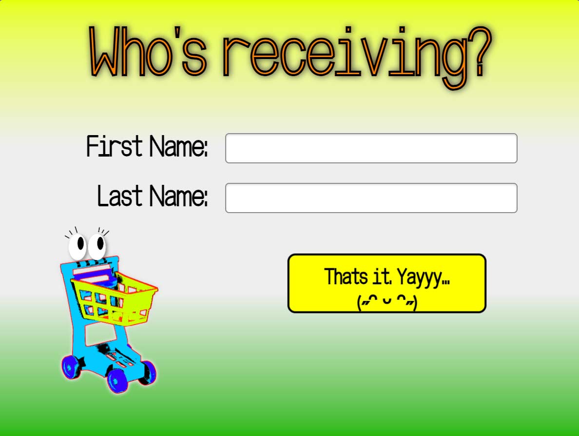 Who's receiving the item?