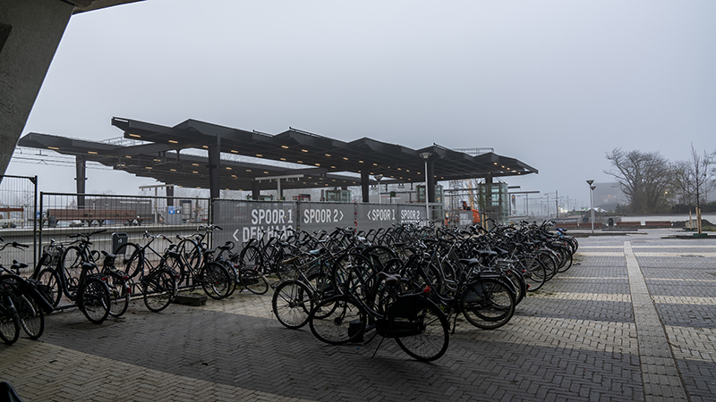 the bike racks at the station
