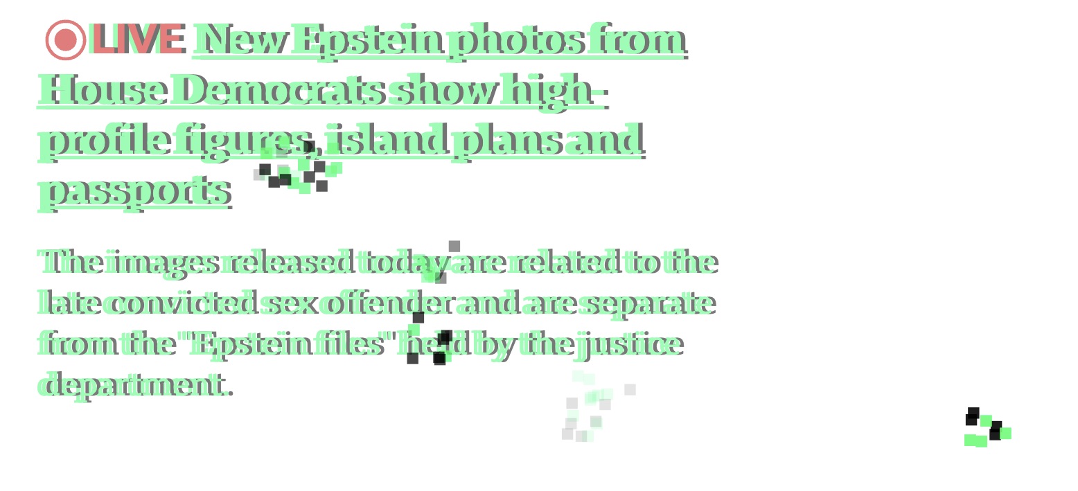 Glitch effect on news website